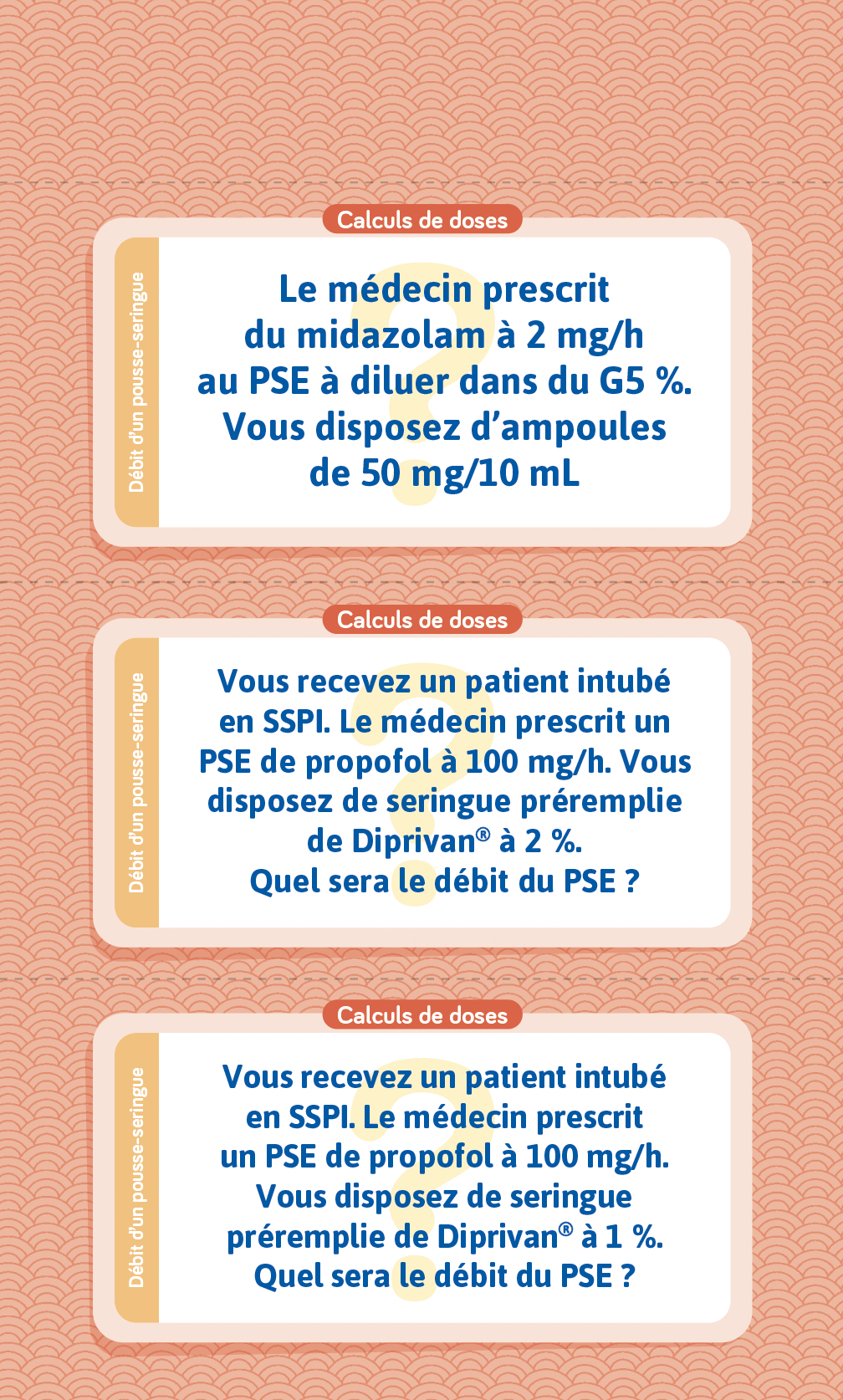 Exemples de questions du livre Flashcards calculs de doses